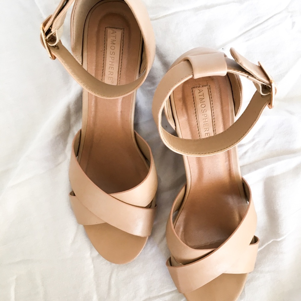 Nude wedge sandals size 9